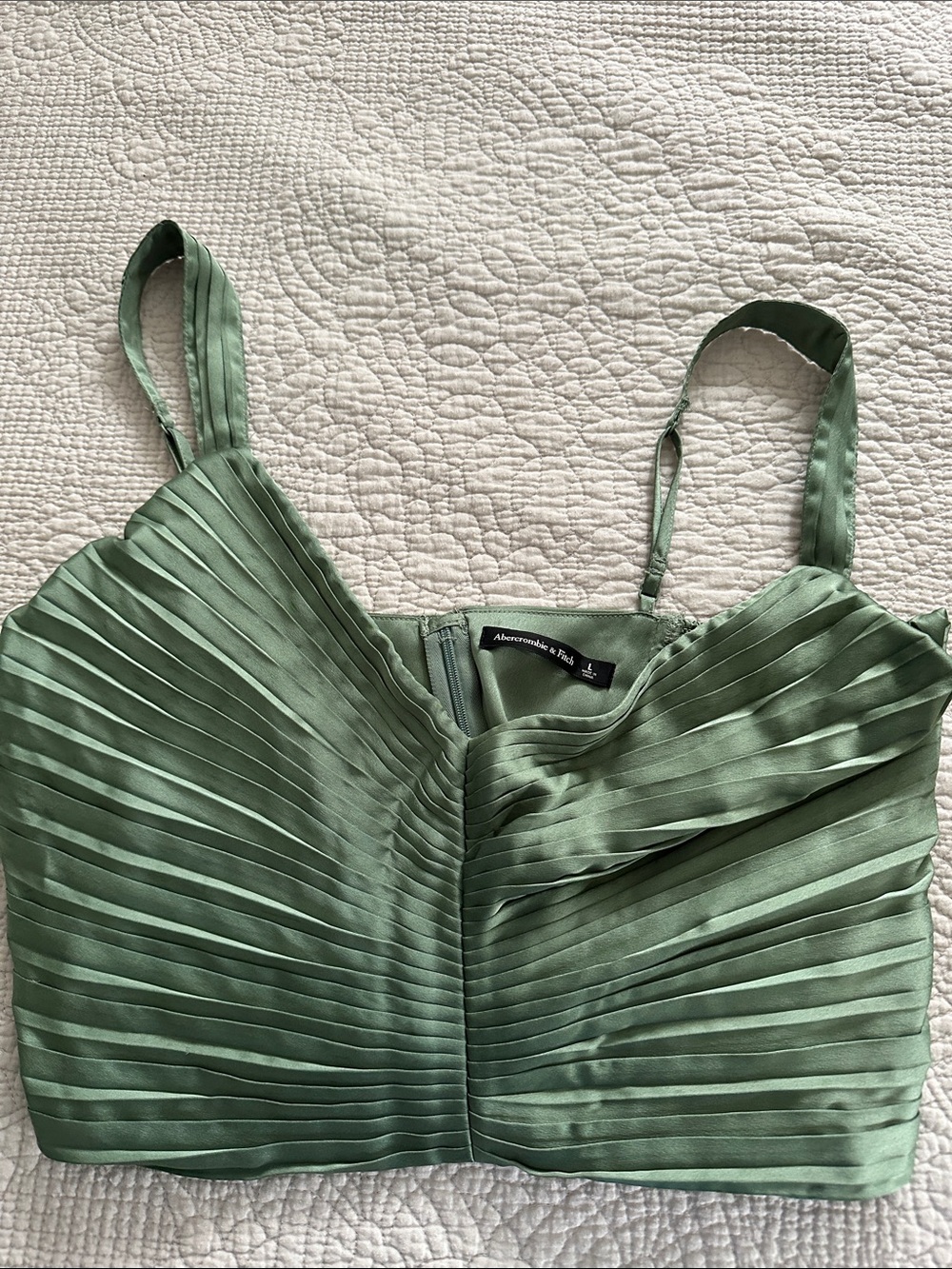 Abercrombie & Fitch Pleated Mint Green Crop Camisole